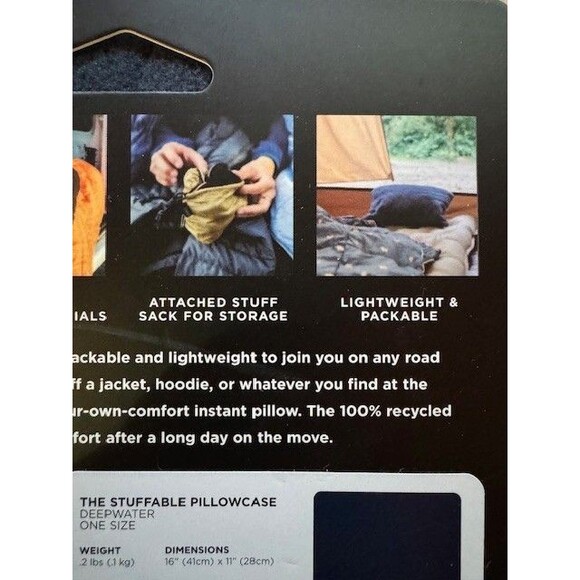 Rumpl The Stuffable Pillowcase BRAND NEW IN PACKAGING Deepwater Blue - Picture 5 of 7